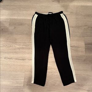 Theory Black Joggers with White Stripes